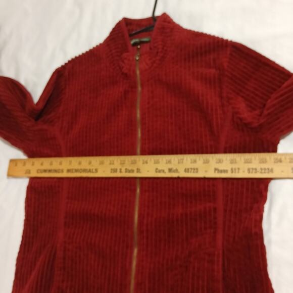 Woolrich Women's Large Cranberry Full-Zip 100% Wide Corduroy Jacket Pockets - Picture 11 of 14